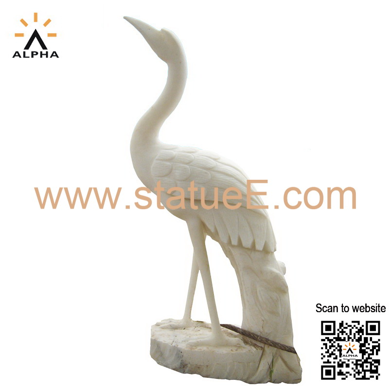 Marble crane statue